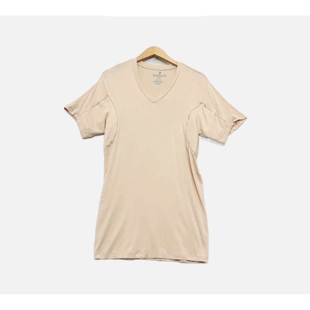 Thompson Tee Sweat Proof Shirt Men's 2XL XXL Beige USA Made 100% Cotton Slim Fit